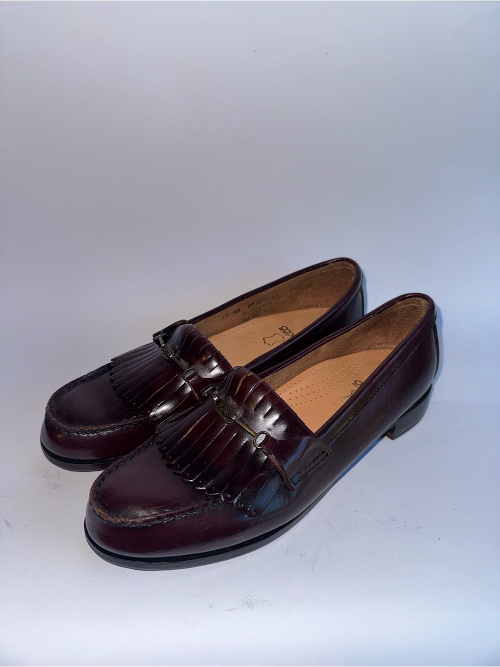 G.H. Bass & Co. Weejuns Esther Kiltie Tassel Loafers Oxblood Leather Women’s 10